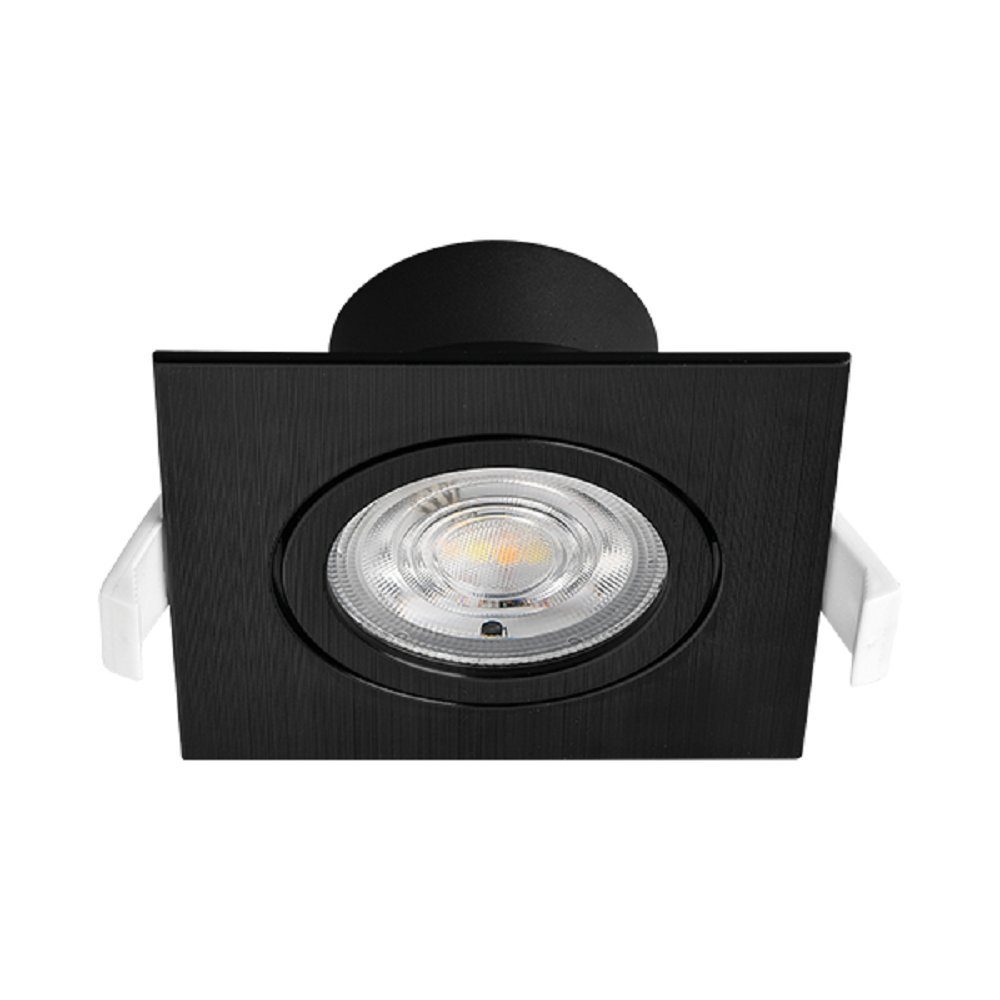 Braytron LED Einbauleuchte Einbauleuchte Schwenkbar Spot LED G1 7W 670 Lumen SQR Ø70mm Schwarz | Alle Lampen