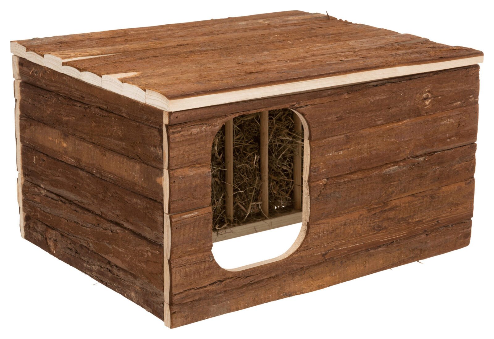 TRIXIE Futterstation Haus Hilke mit integrierter Heuraufe - diverse - 40 × 23 × 32 cm