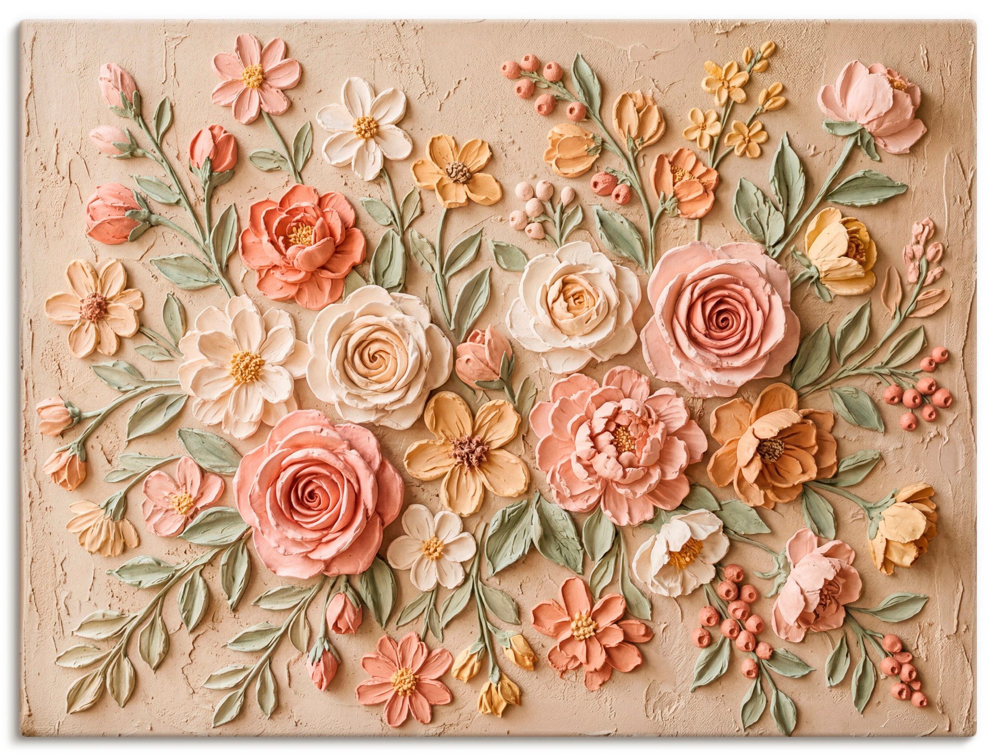 OTTO home Wandbild Blumen in Struktur-Optik, Blumenbilder (1 St), in verschiedenen Größen
