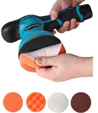 XDOVET Poliermaschine Auto Poliermaschine Set Polieraufsatz,Poliermaschine Kabellos, 2500 min. U/min, 8 Geschwindigkeiten 2500-5500rpm,Profi Kleine Poliermaschine