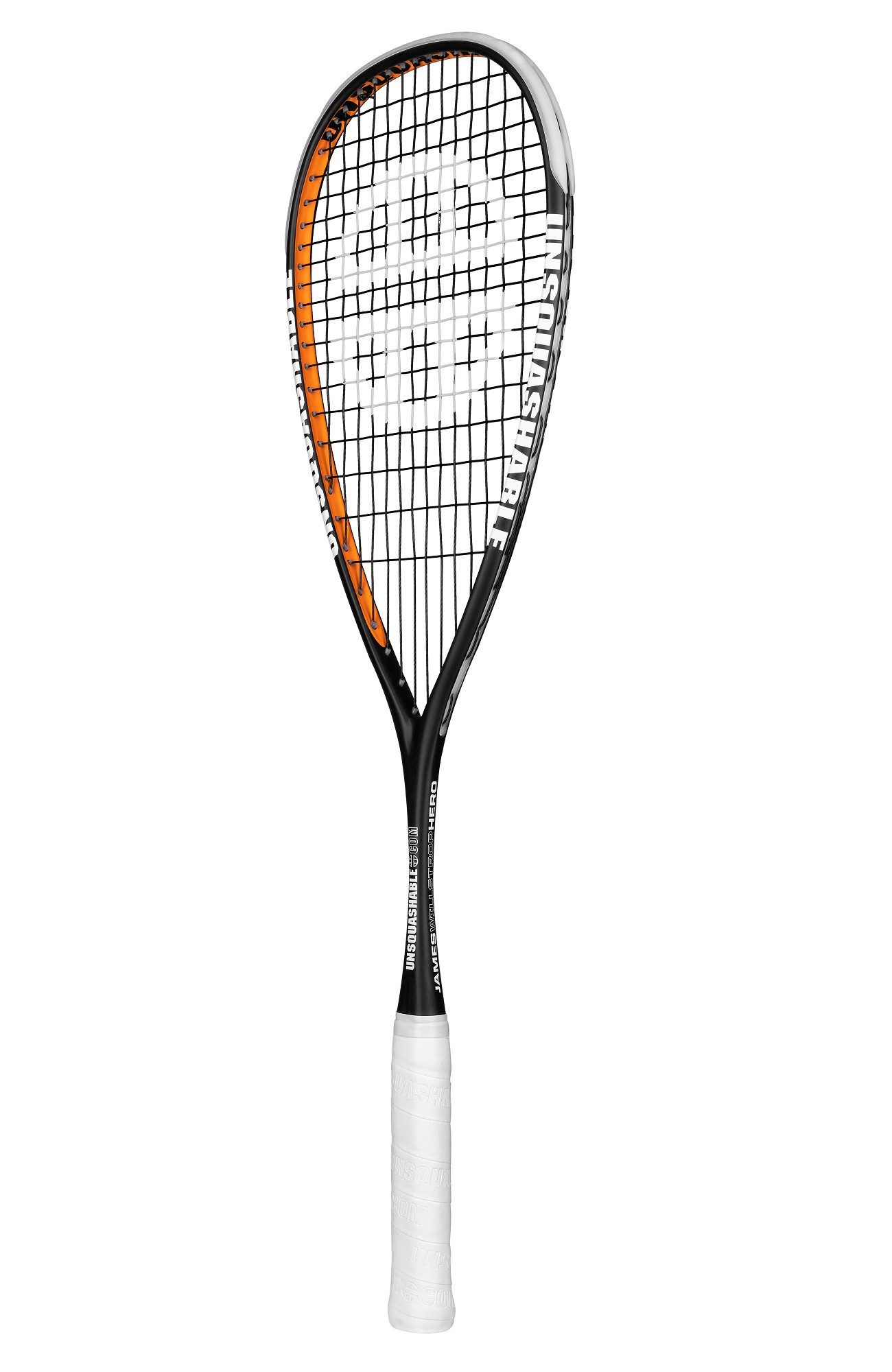 Unsquashable Squashschläger James Willstrop Hero (130g/grifflastig) 2024 schwarz/orange - besaitet
