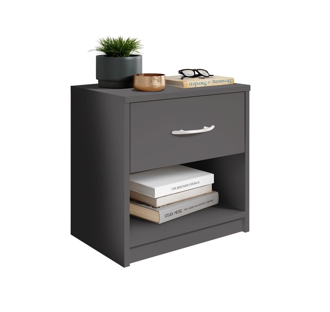 möbelando Nachtkommode Bettine, 39 x 41 x 28 cm (B/H/T)