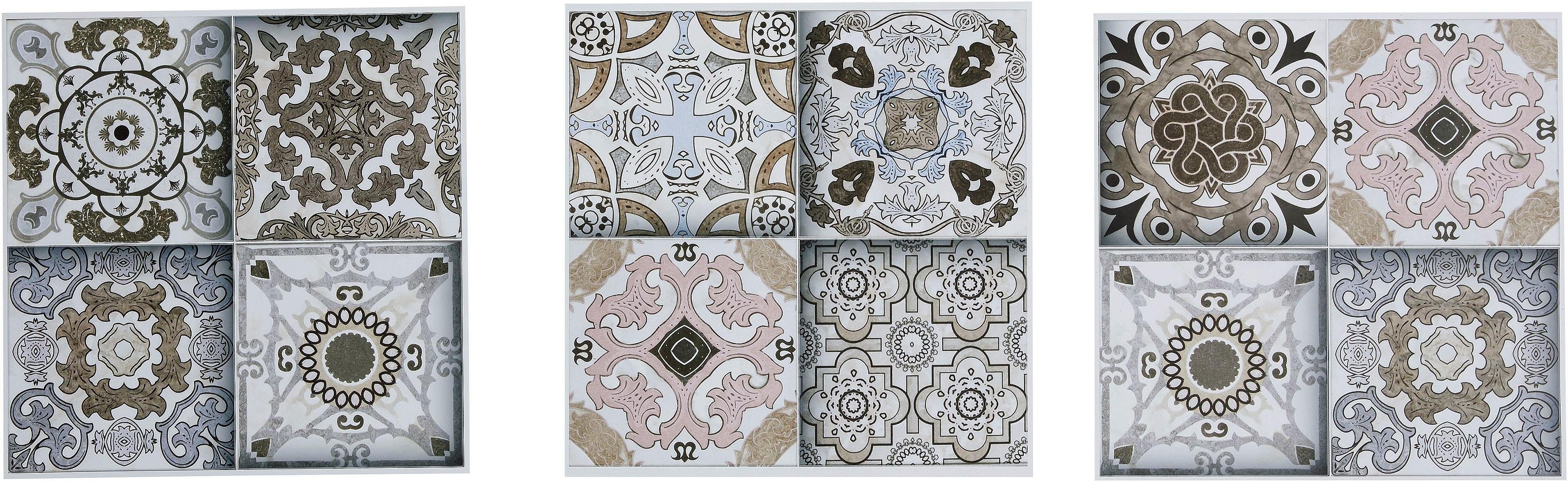 Home affaire Fliesenaufkleber Ornamente (12 St), Stickerfliesen, selbstkleb günstig online kaufen