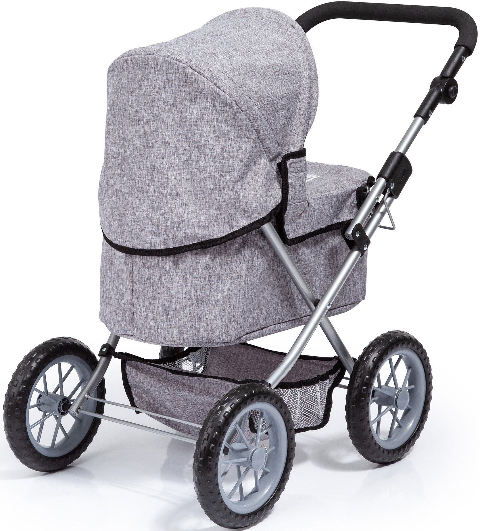 Bayer Puppenwagen Trendy, grau, mit Wickeltasche