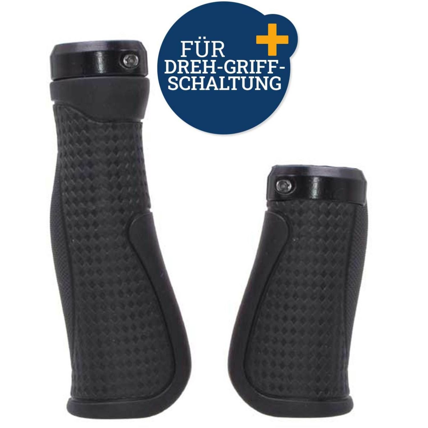 Diedrich Filmer GmbH Fahrradlenkergriff Fahrrad-Griffe Ergonomisch für Drehgriff Schaltung (2x Lenkergriffe, 2-St., Set), Set Kurz Lang Lenker-Griffe Ergo Antirutsch Lenkergriffe Fahrradgriffe