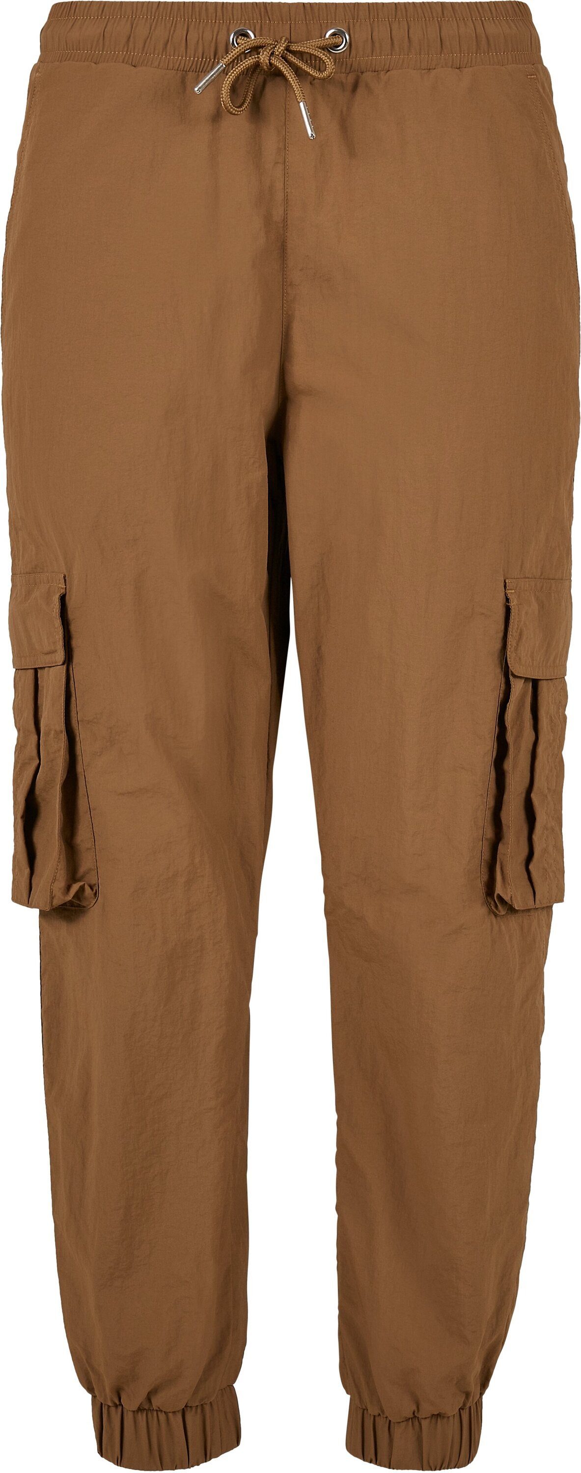 URBAN CLASSICS Cargohose Damen Ladies High Waist Crinkle Nylon Cargo Pants (1-tlg) midground