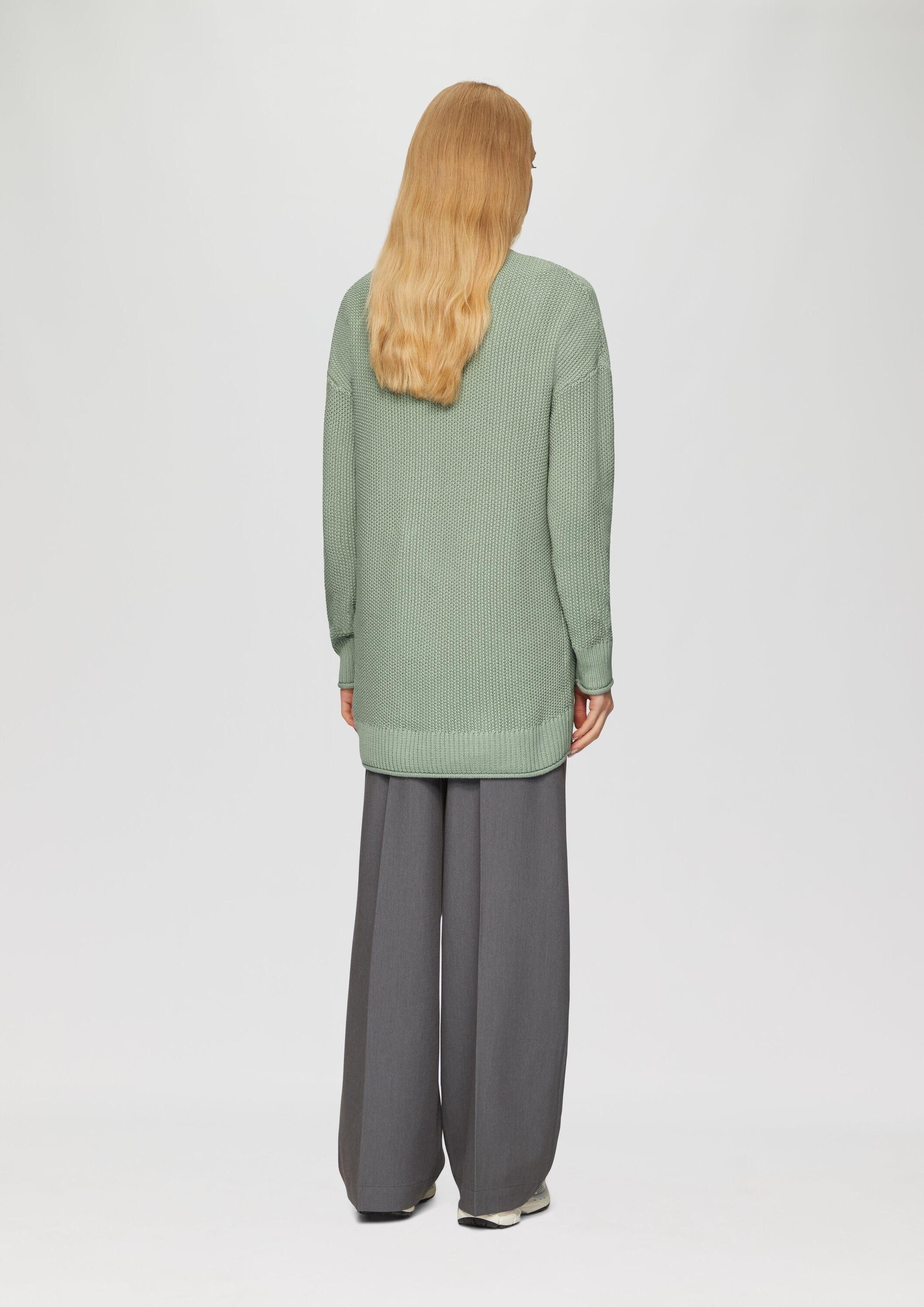 QS Cardigan Strickjacke Lange Strickjacke mit Strukturmuster