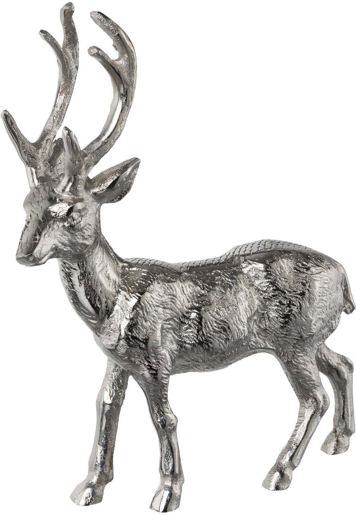 Creativ deco Weihnachtsfigur Hirsch, Weihnachtsdeko (1 St), aus glänzendem  Aluminium | Dekofiguren