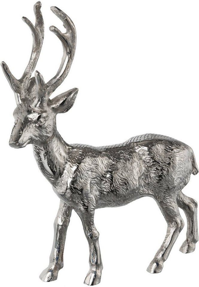 Creativ deco Weihnachtsfigur Hirsch, Weihnachtsdeko (1 St), aus glänzendem  Aluminium