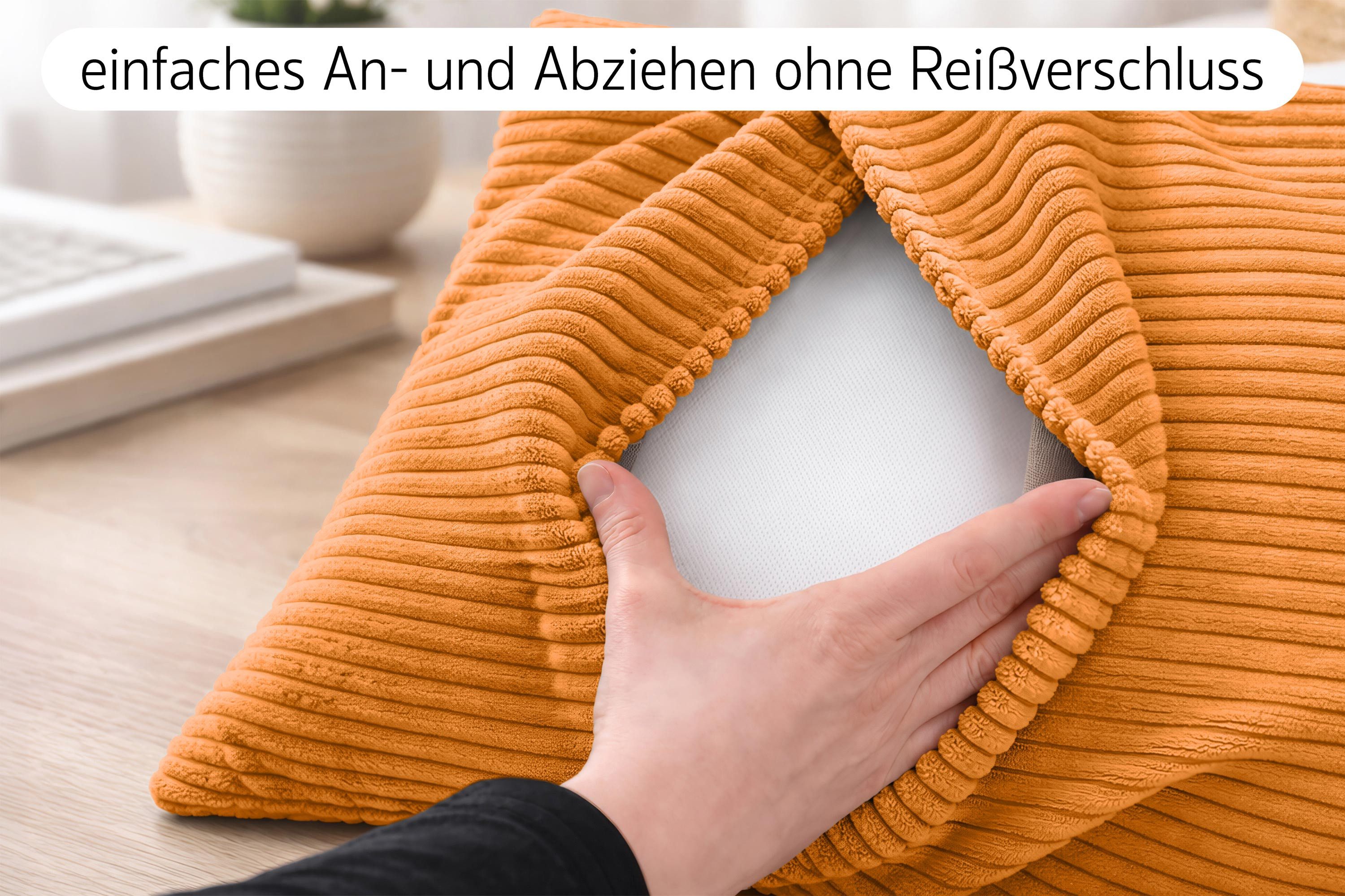 Amilian Dekokissen Sofakissen Zierkissen 4er-Set - angenehm weich, mit Füllung, formstabile Füllung weich und gemütlich