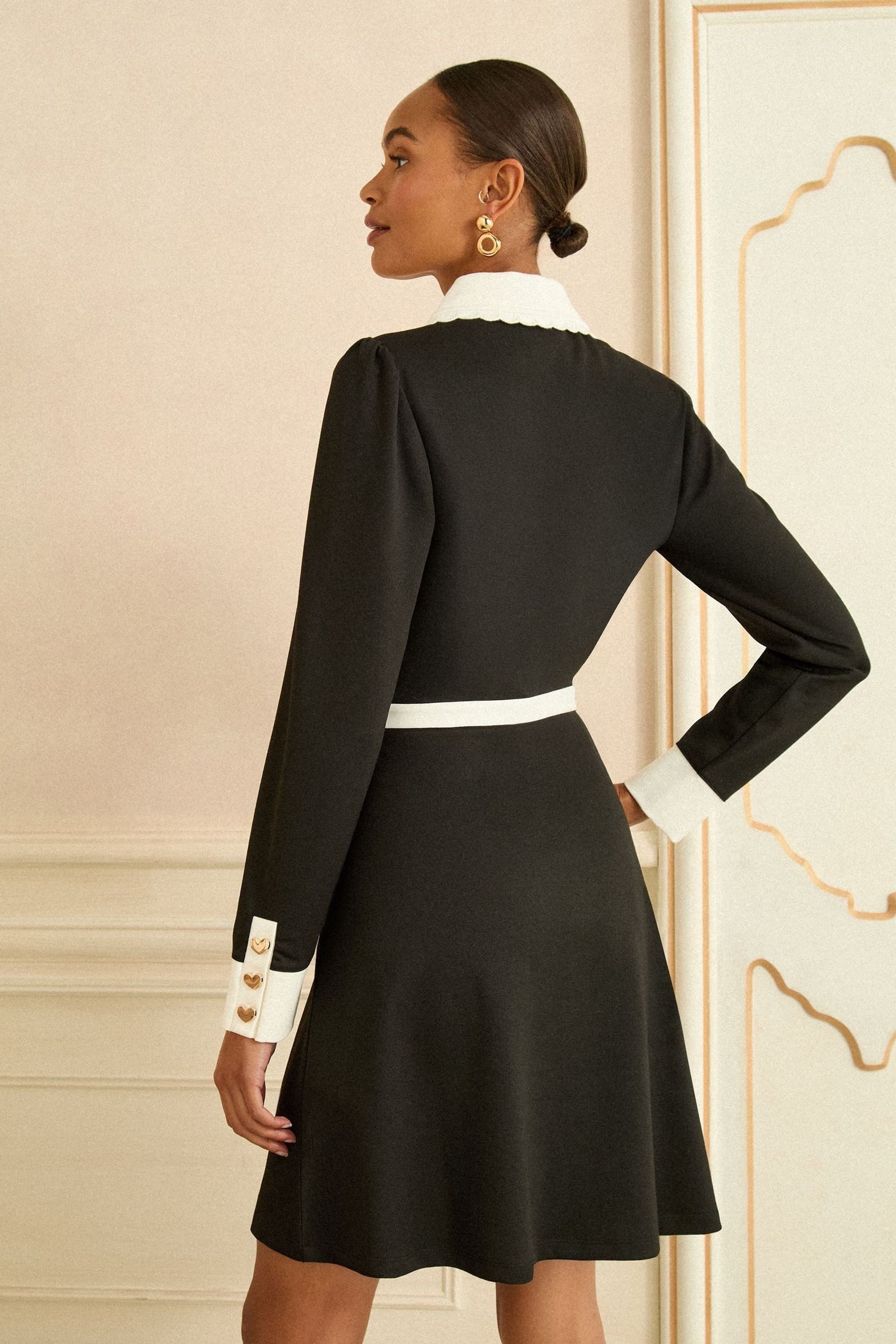 Love & Roses Minikleid Love & Roses Langärmeliges Minikleid mit Schluppe (1 günstig online kaufen