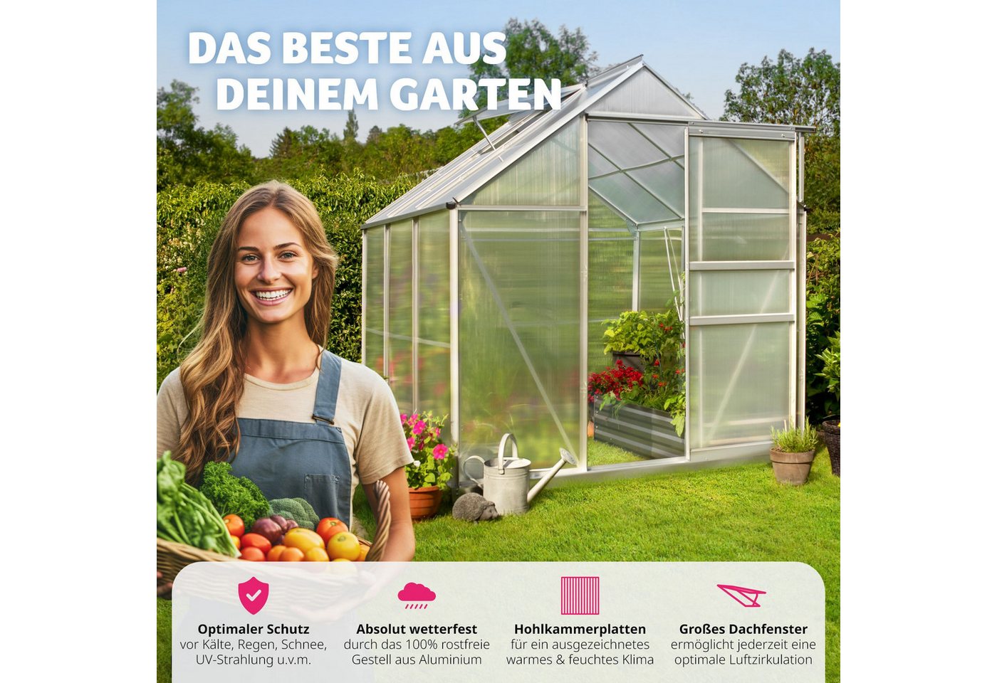 tectake Gewächshaus Gewächshaus aus Al... tectake Gewächshaus Gewächshaus aus Al...