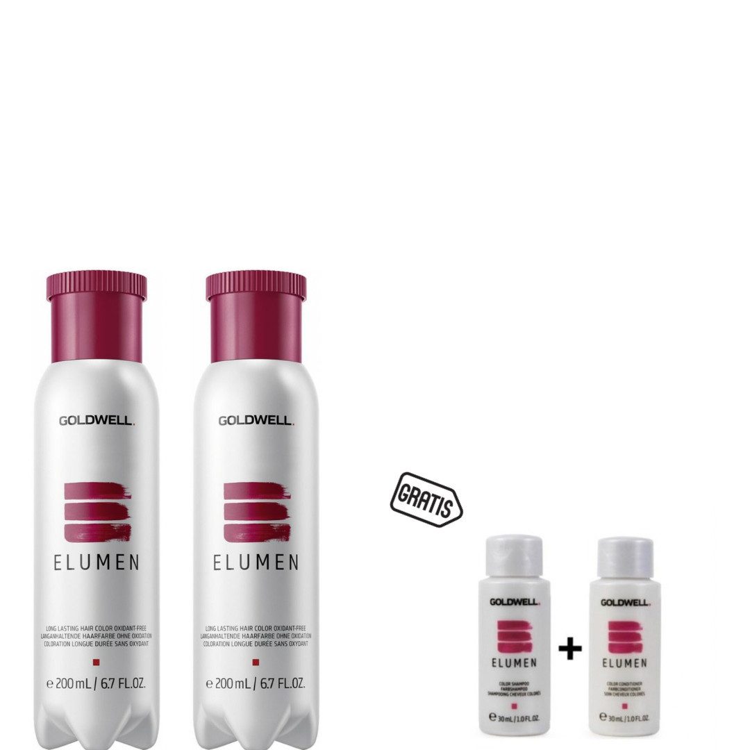 Goldwell Haarfarbe Elumen KK@all 200 ml 2er Set + inkl. Shampoo 30 ml & Conditoner 30ml