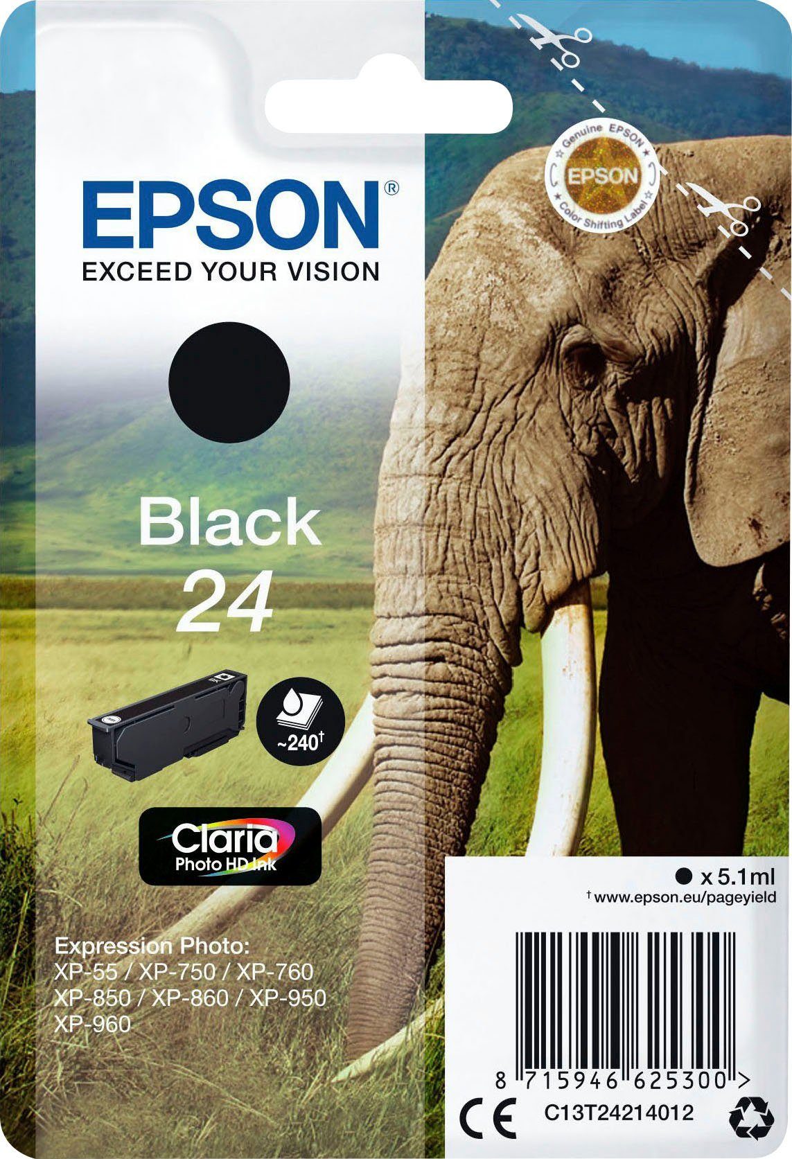 Tintenpatrone Epson 24 Druckerpatrone Black schwarz) 24 (original