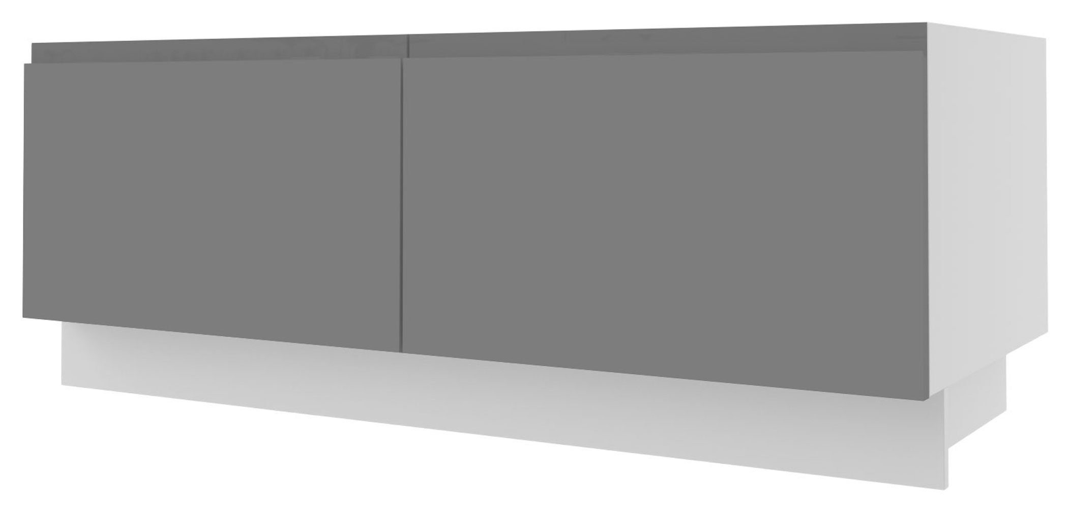 Feldmann-Wohnen grifflos wählbar Acryl (Teilauszug) 2 & 120cm Korpusfarbe Schubladen weiß Unterschrank Front- Avellino Hochglanz
