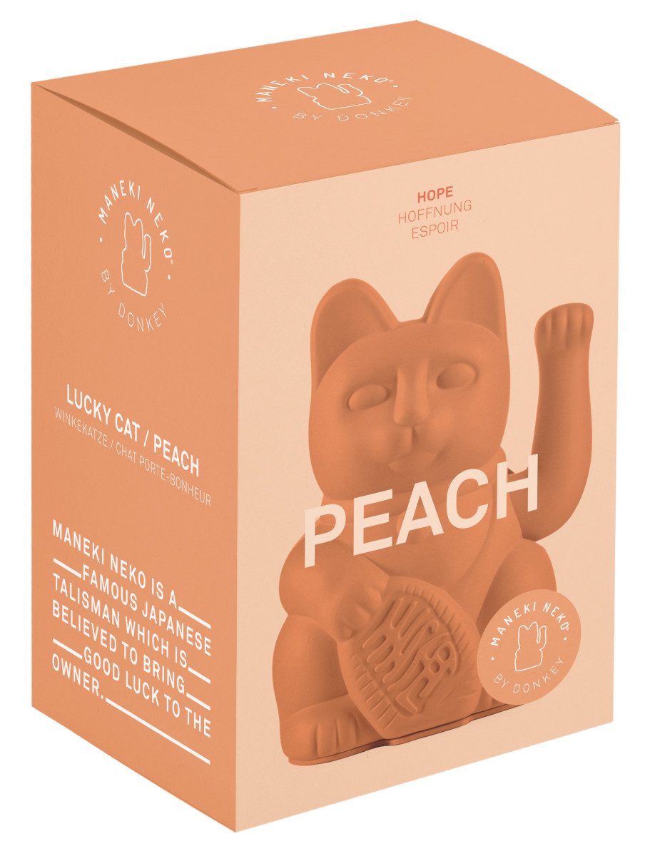 Donkey Products Dekofigur Lucky Cat Classic Winkekatze peach 15cm