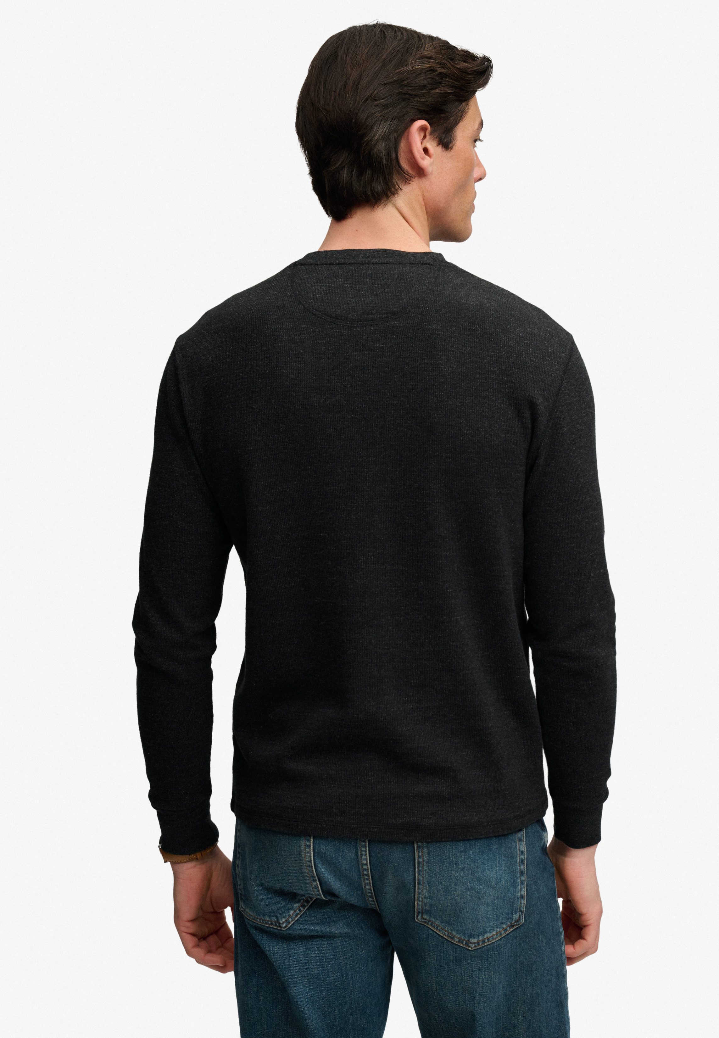 Superdry Langarmshirt CLASSIC SLUB WAFFLE TOP aus Baumwolle, Relaxed Fit, mit Rundhalsausschnitt – Bild 4 von 5