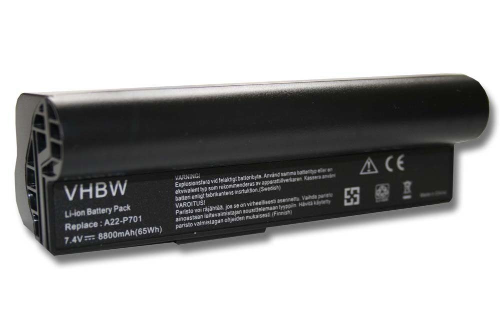 vhbw kompatibel mit Asus Eee PC 8G, 4G, 701, 700, 12G, 2G, 20G, 900 Laptop-Akku Li-Ion 8800 mAh (7,4 V)