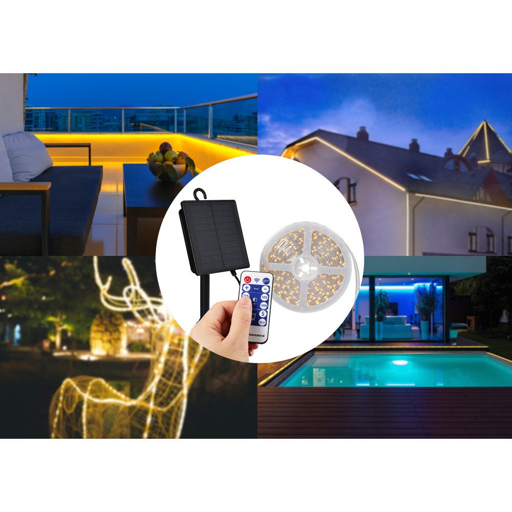 Sygonix Gartenleuchte Sygonix SY-5947264 Solar-Lichtschlauch LED LED fest eingebaut 1.8