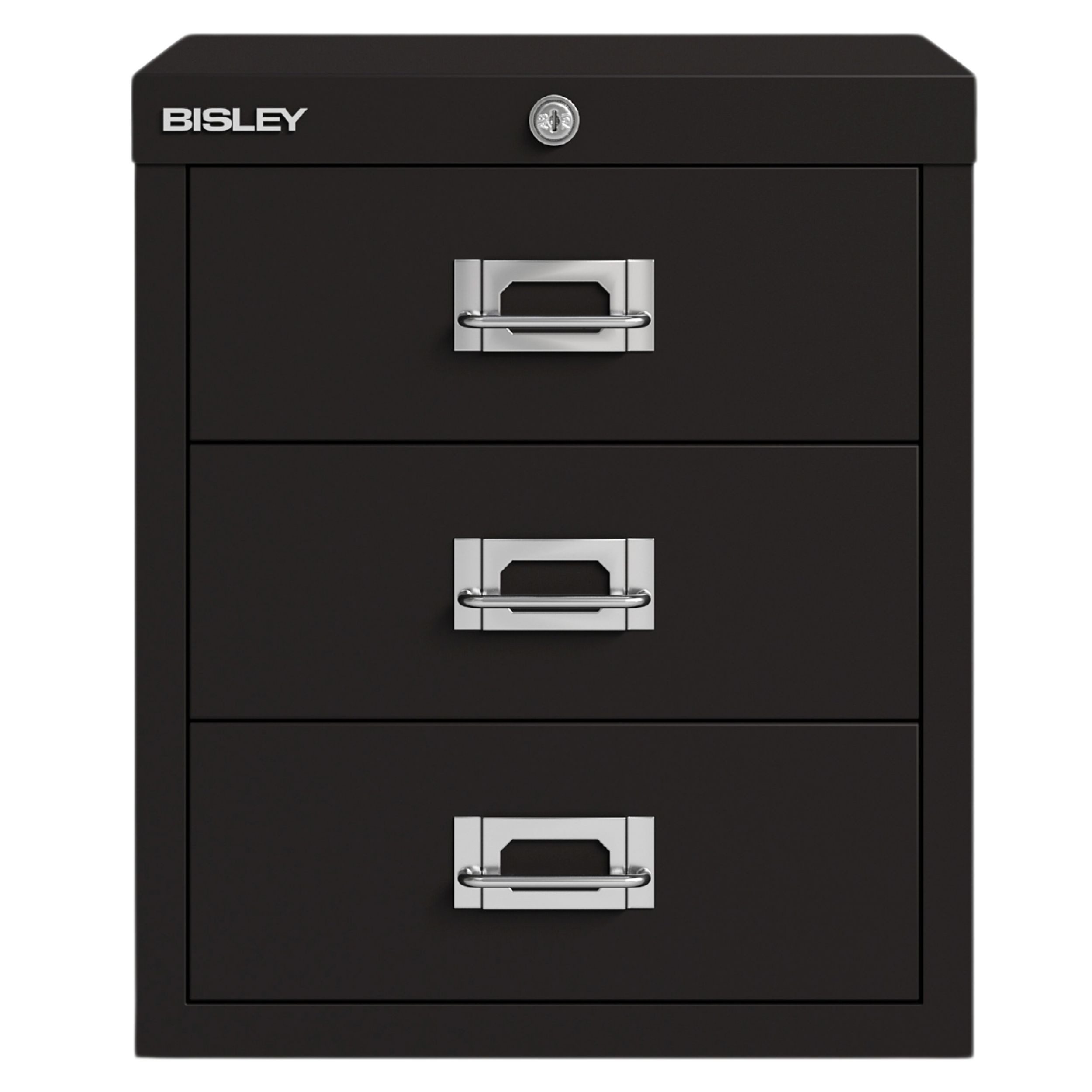 Bisley Aktenschrank Schubladenschrank Eco mit Schloss in Schwarz - Maße: H 33 x B 28 x T 41 cm