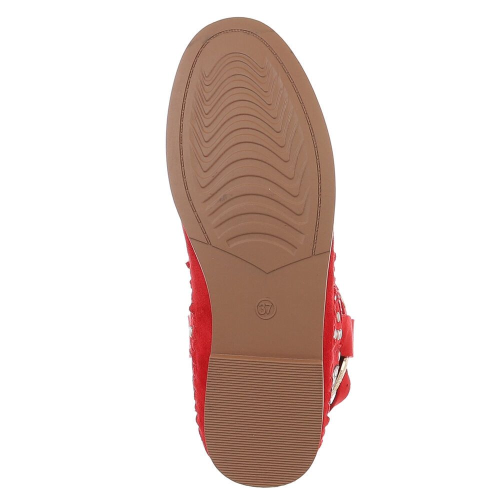 Ital-Design Damen Cowboyboots Boho/Hippie Stiefelette (88843860) Blockabsatz Western- & Bikerboots in Rot