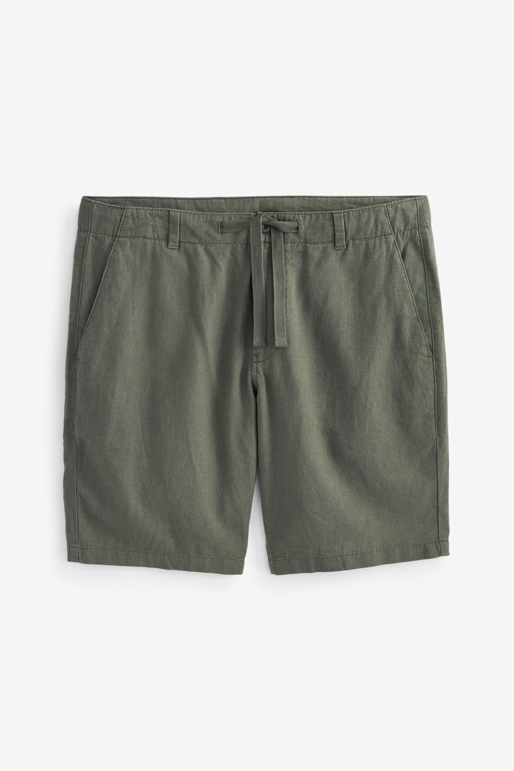 Next Shorts Hose aus Leinengemisch mit Gummibund (1-tlg) Sage Green