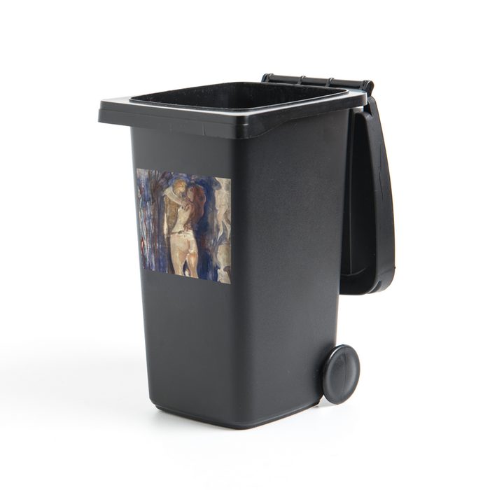 MuchoWow Wandsticker Tod und Leben - Edvard Munch (1 St) Mülleimer-aufkleber Mülltonne Sticker Container Abfalbehälter