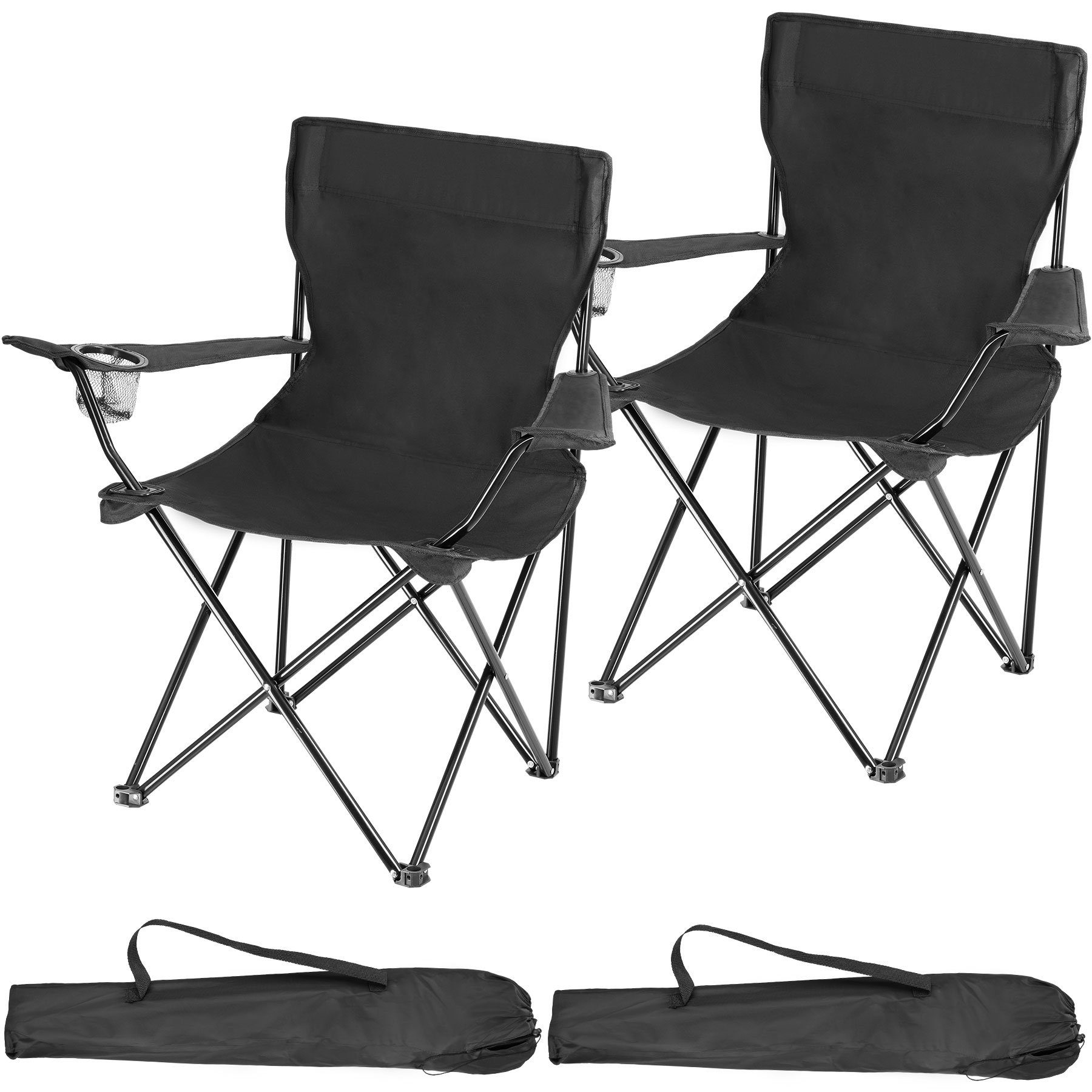 schwarz Campingstuhl Zusammenklappbar Set, 2 | St), tectake schwarz Gil (2er