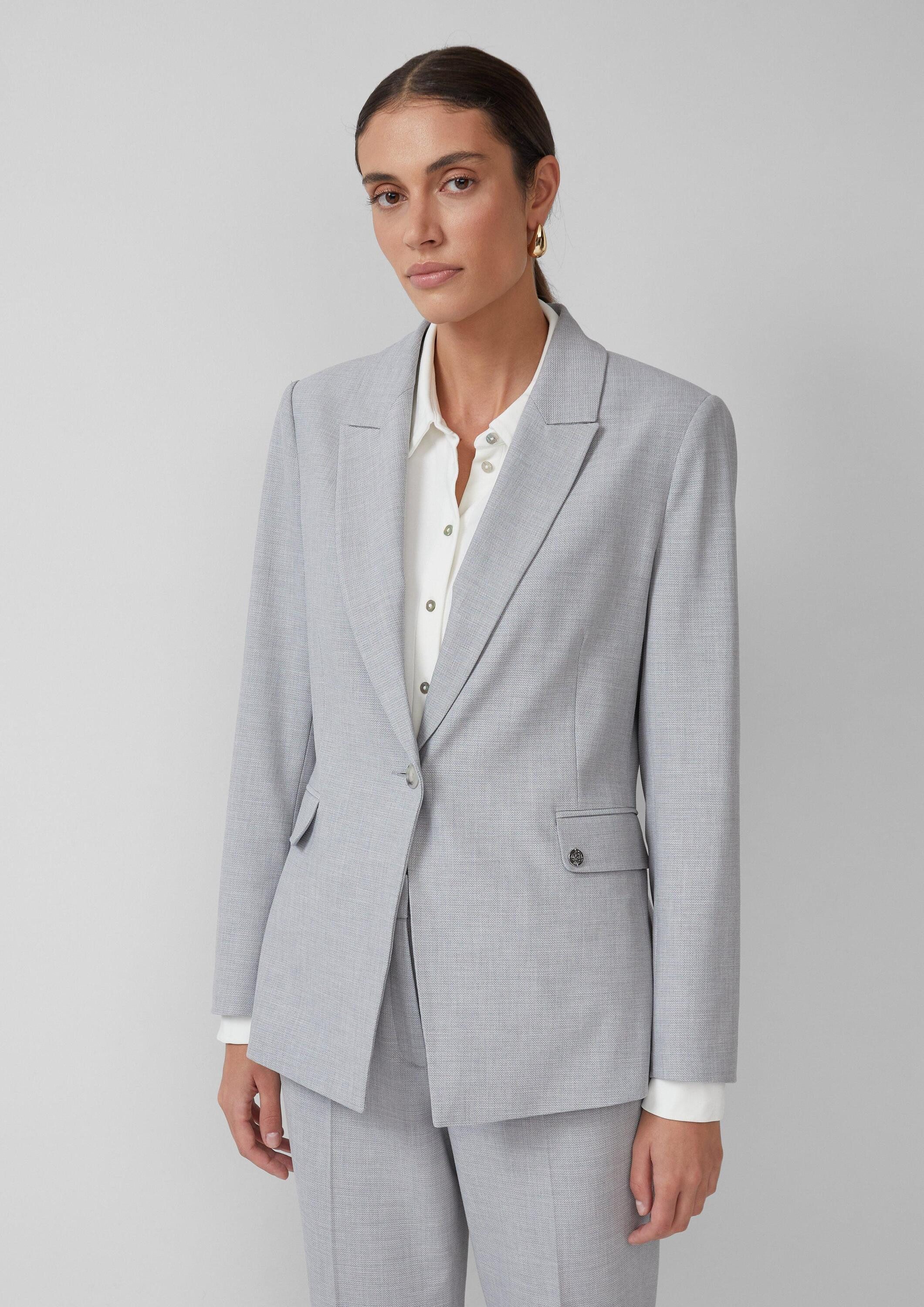 s.Oliver Jackenblazer Indoor-Blazer Taillierter Viskosemix-Blazer mit Struk günstig online kaufen