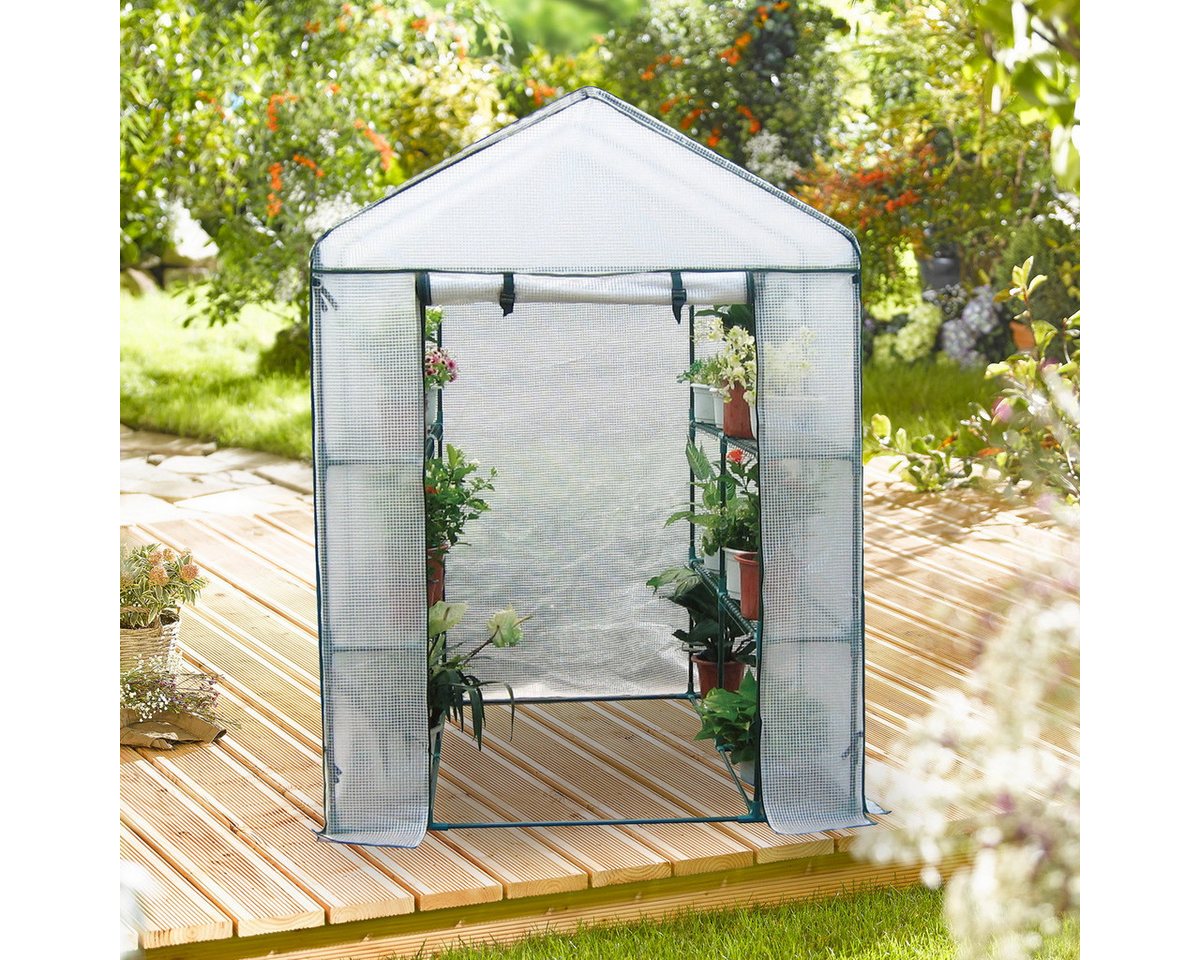 Thumbnail - Haushalt International Tomatengewächshaus Frühbeet Anzuchthaus Tomatenhaus 140 x 140 x 200 cm, Gemüsehaus Gemüsebeet