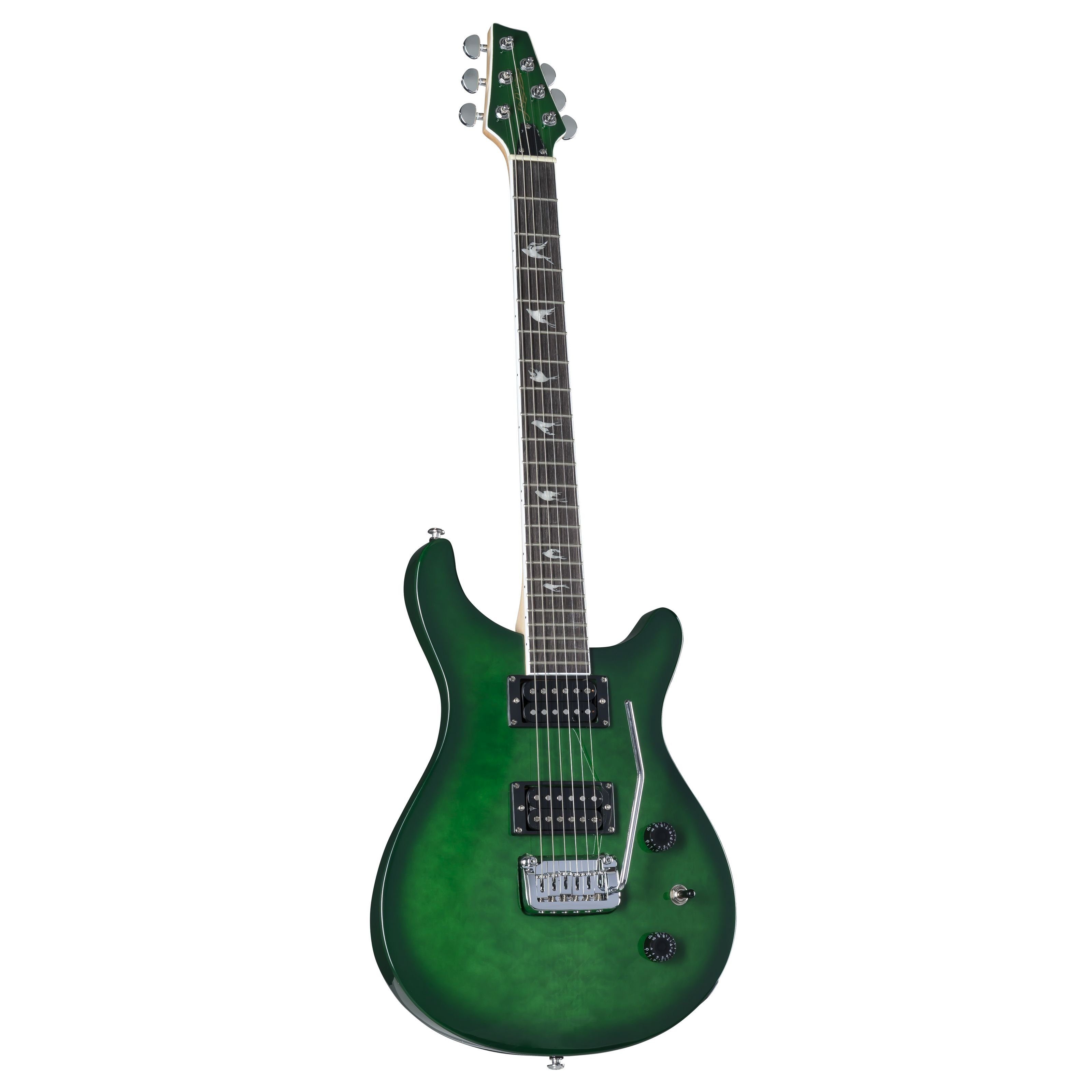J & D Spielzeug-Musikinstrument, Duke-10Q See Thru Green - E-Gitarre