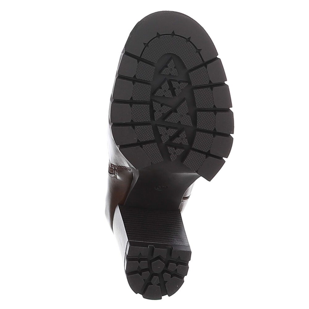 Ital-Design Elegante hohe Stiefel mit Blockabsatz für Damen High-Heel-Stiefel (90109747) Blockabsatz Stiefel in Braun