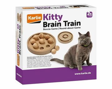 Warenhandel König Tier-Kugelbahn Kitty Brain Train, Holz, beidseitig bespielbar
