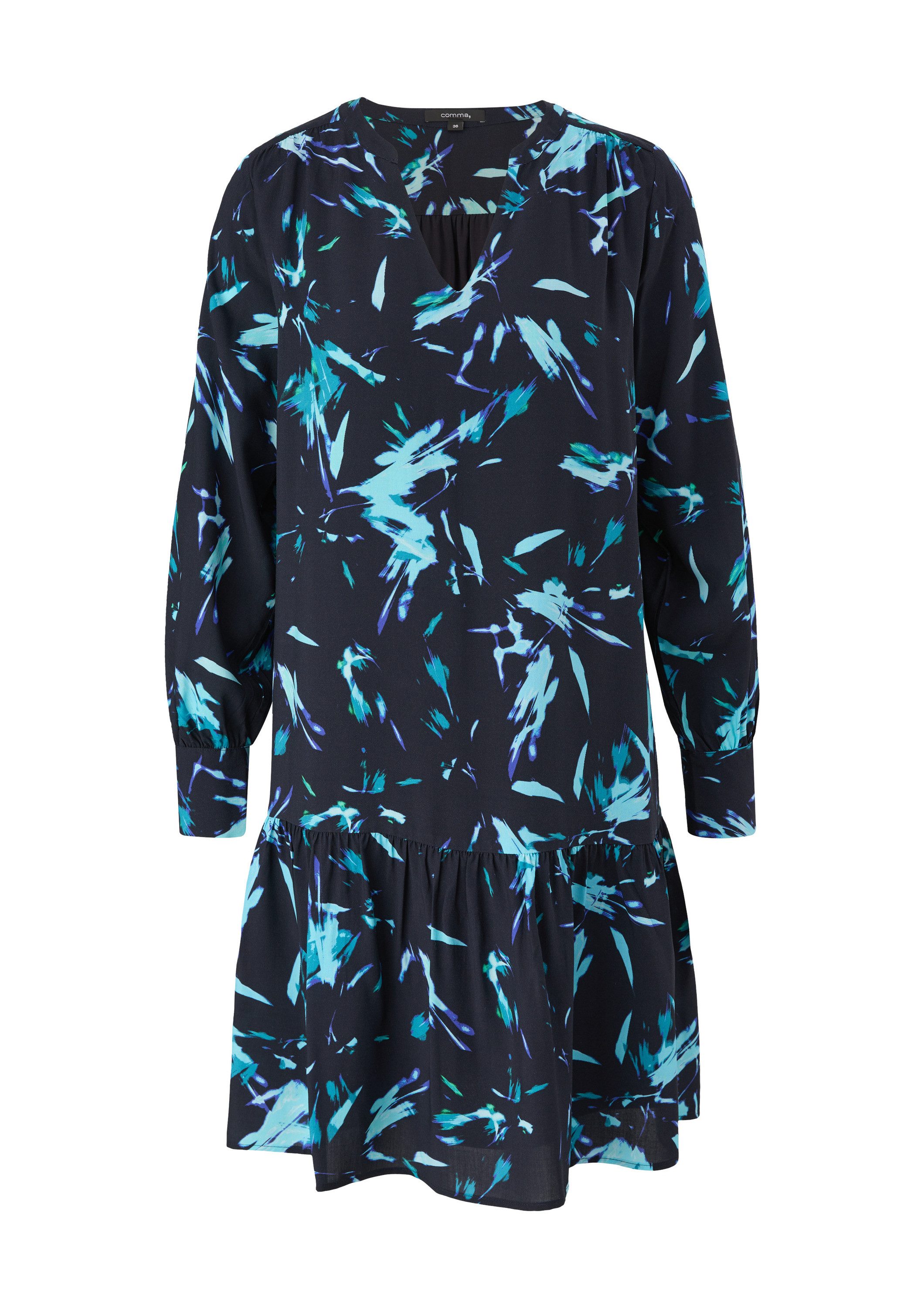 comma Minikleid Kleid Kleid mit Allover-Print