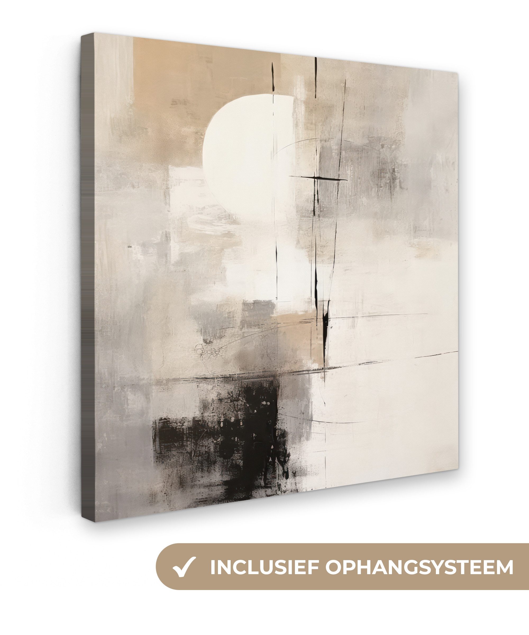 OneMillionCanvasses® Leinwandbild Abstrakt - Kunst - Grau, Fotodruck (1 St), Wandbild, Deko Schlafzimmer Wohnzimmer Flur 20x20 cm