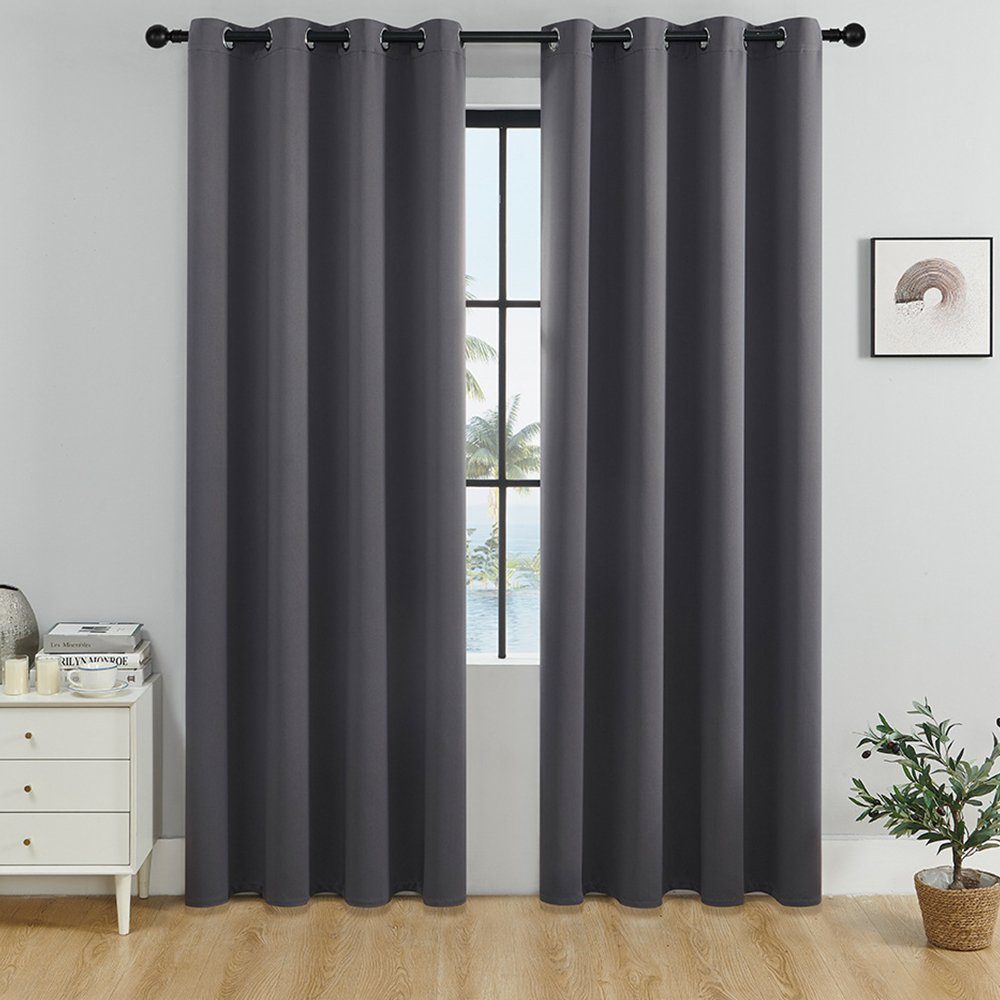 Vorhang Vorhangtülle, kurzer Vorhang, Verdunkelung, hohe Präzision, ZanMax, (2 St) Grau