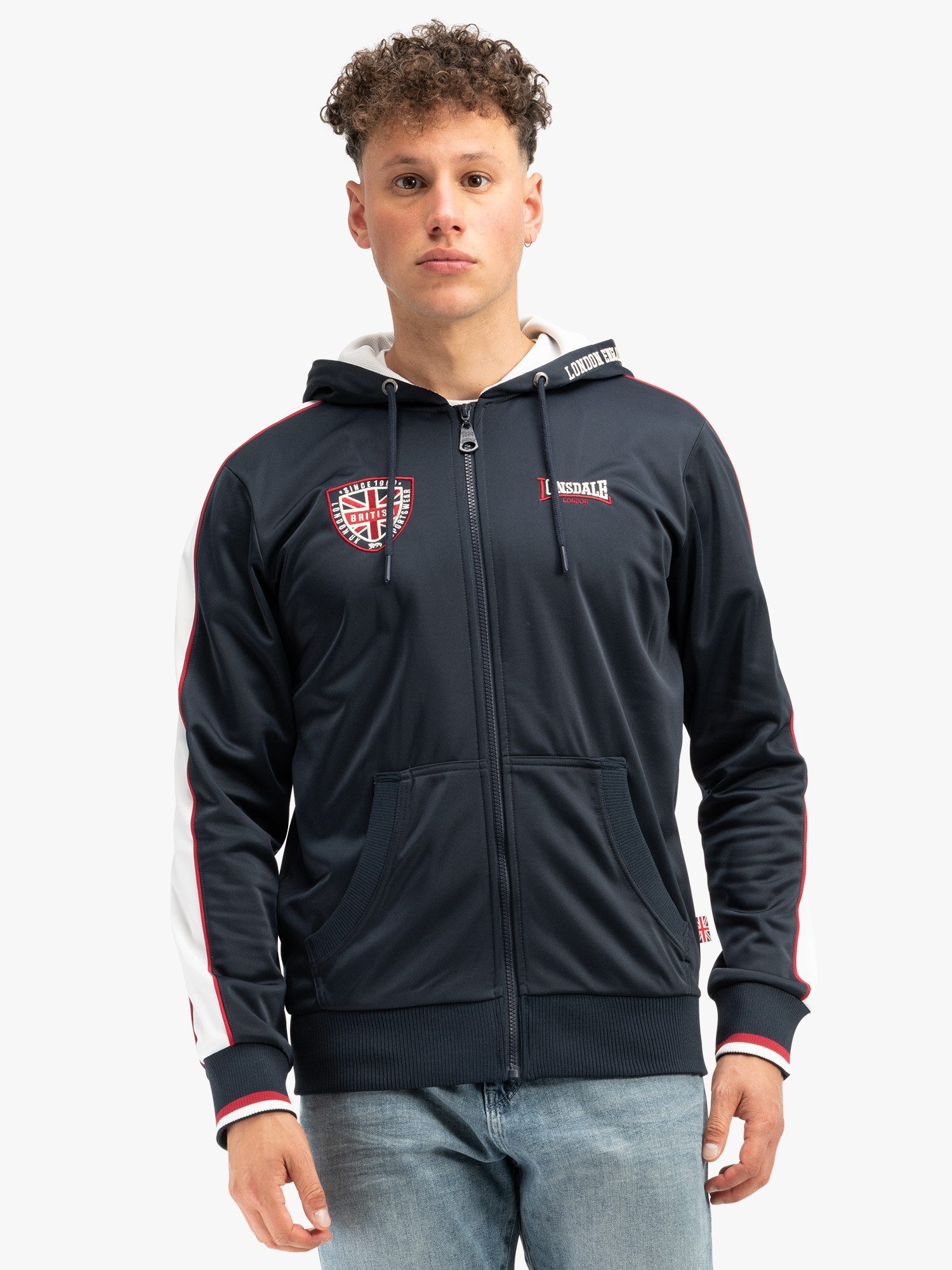 Sudadera Lonsdale Glespin Para Hombre - Corte Regular, Con Bolsillo Canguro Y Estampados
