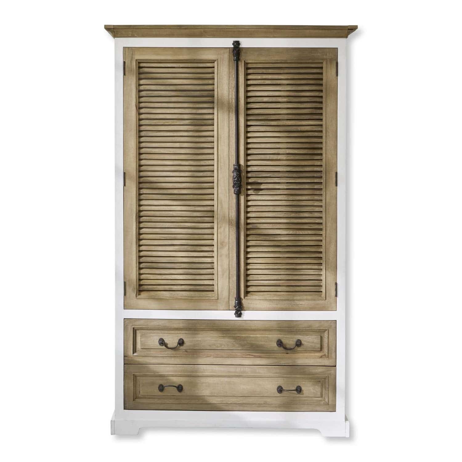 Mirabeau Kleiderschrank Schrank Bureau braun/weiß