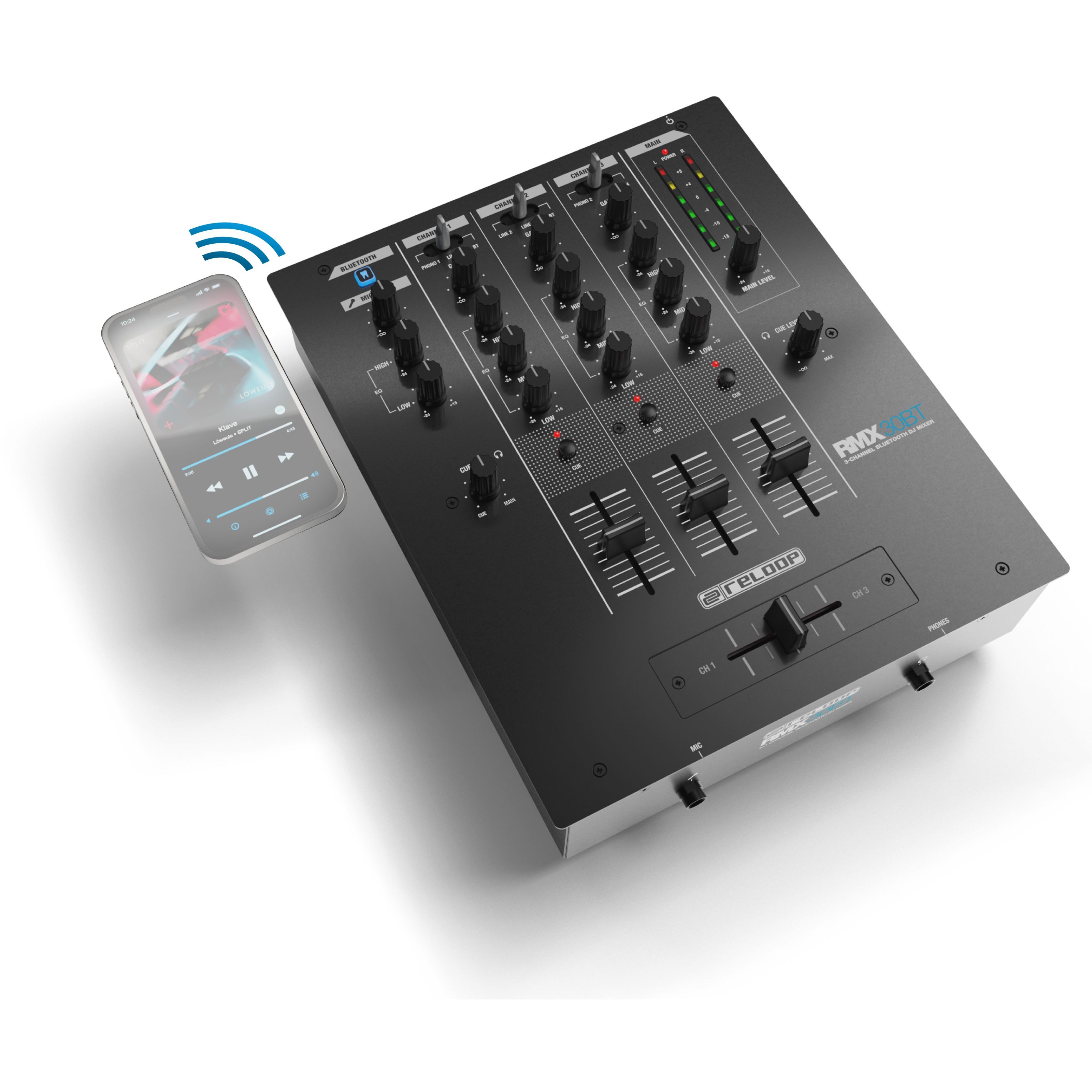 Reloop® Mischpult, (DJ-Mixer, 3 Kanal DJ-Mixer), RMX-30 BT - DJ Mixer