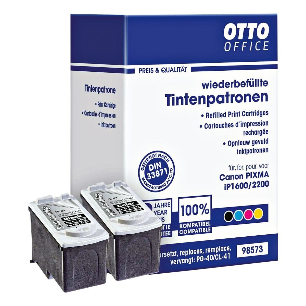 Otto Office  Office PG-40/CL-41 PACK Tintenpatrone (Set, ersetzt Canon PG-40 & CL-41, schwarz, 3-farbig)