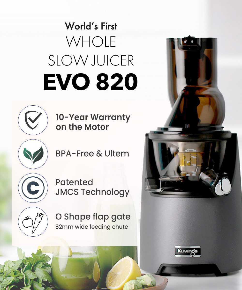 Kuvings Entsafter EVO820 (NS-1256CEC), 240,00 W, Mastizierender Kaltpress-Entsafter mit großer Einfüllöffnung