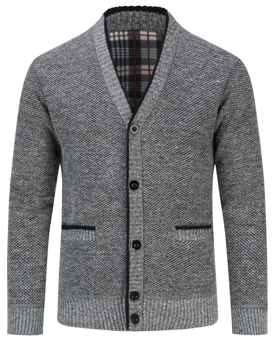 Allthemen Cardigan Herren Strickjacke mit V Ausschnitt Grobstrick Cardigan günstig online kaufen