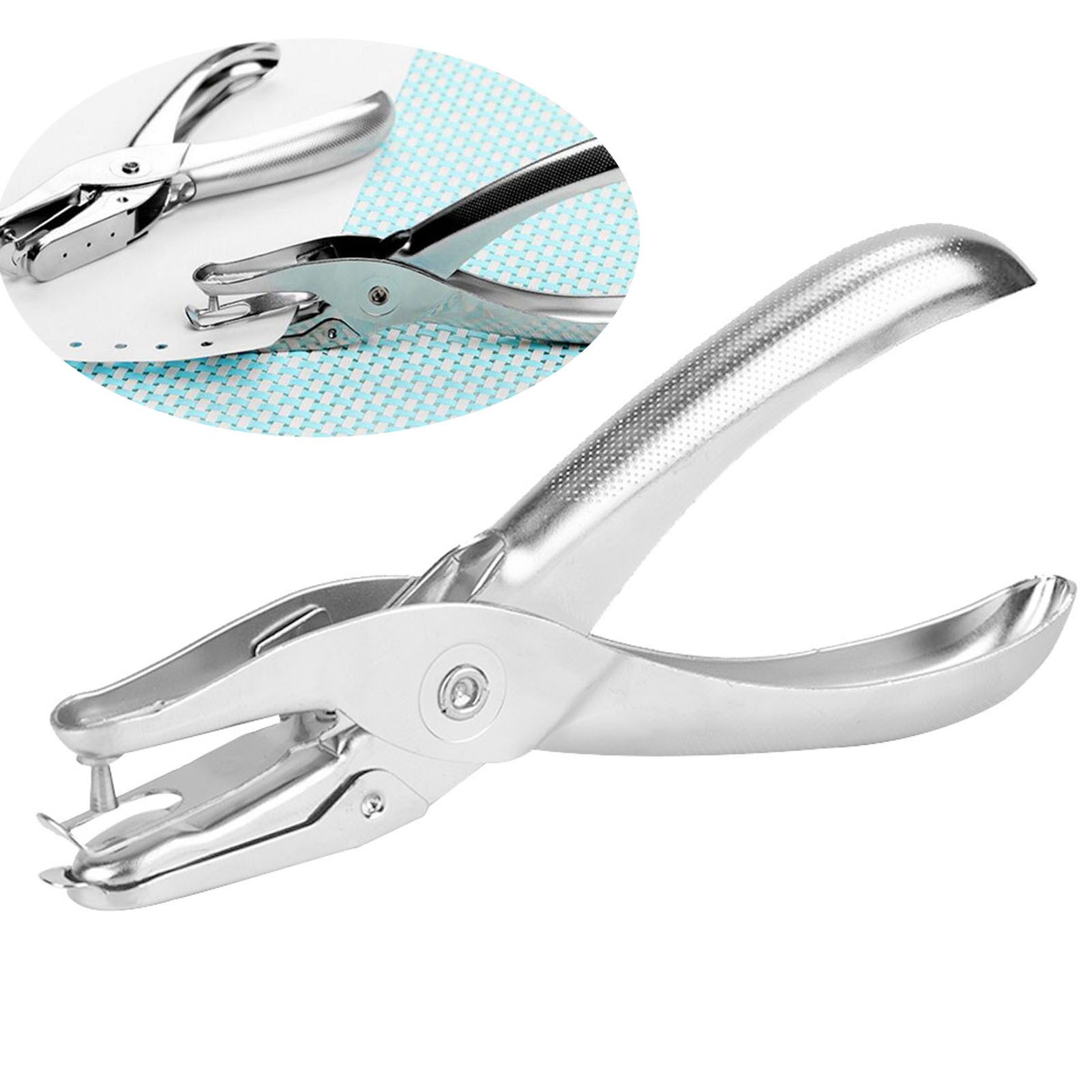 SURFOU Locher Handlochstanzer Präzisions-Einzel-Locher mit Metall-Griff&Spänesammler, Praktischer Einhand-Locher für Papier bis 3.2 mm Lochung (6 Blatt)