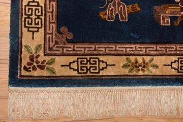 Teppich China Seide Teppich handgeknüpft blau, morgenland, rechteckig, Höhe: 6 mm