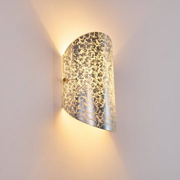 hofstein Wandleuchte »Argallo« Wandlampe aus Glas in Silber, ohne Leuchtmittel, moderne mit Lichtspiel an der Wand, 1xE14, Innen mit Up & Down-Effekt