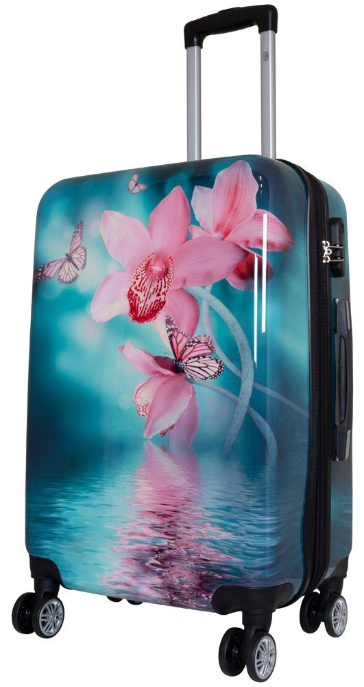 Trendyshop365 Hartschalen-Trolley Orchidee, bunter Koffer mit Blumen-Motiv, günstig online kaufen