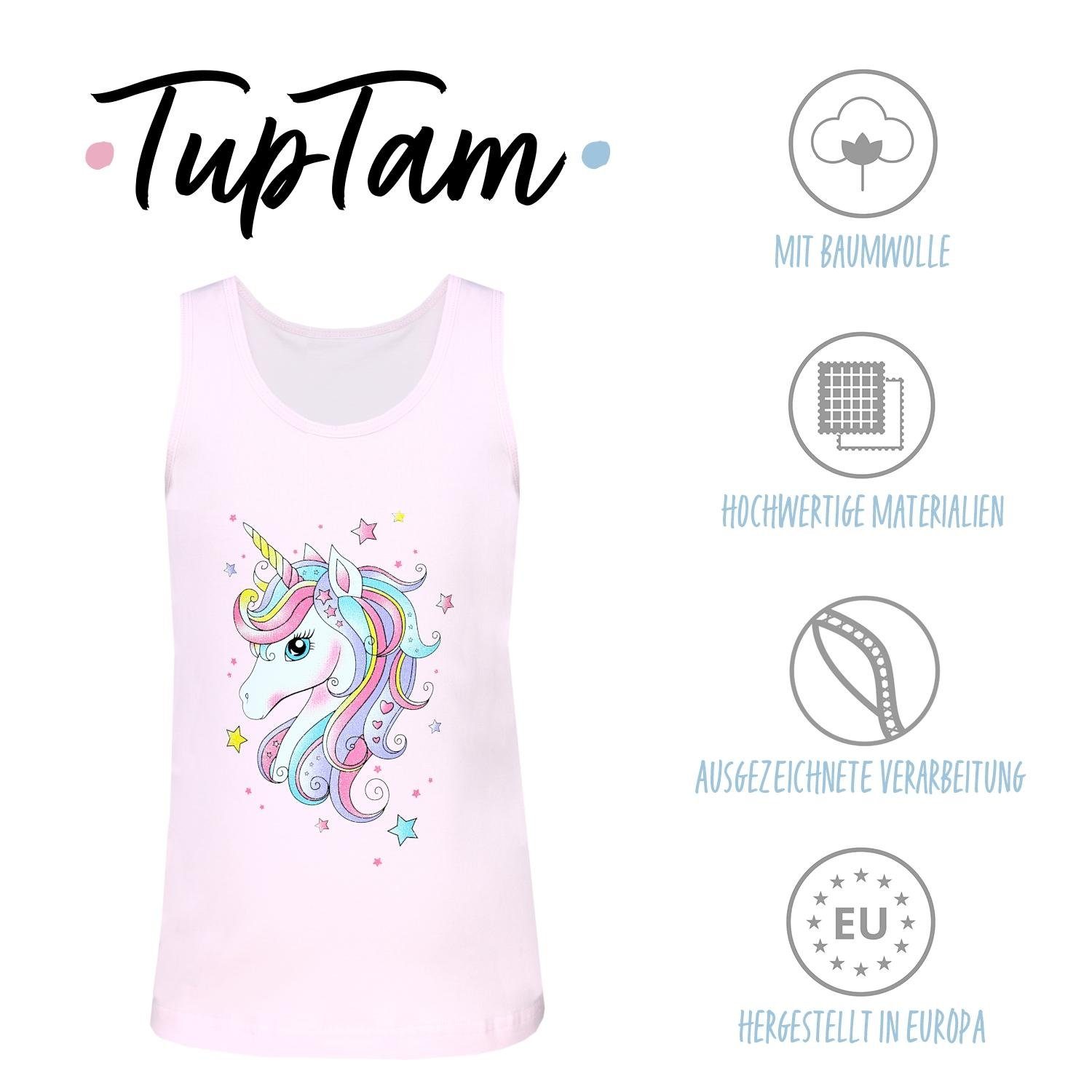 TupTam Unterhemd TupTam Mädchen Baumwolle Unterhemd 5er Pack Tank Top Ärmellos Kinder – Bild 2 von 5