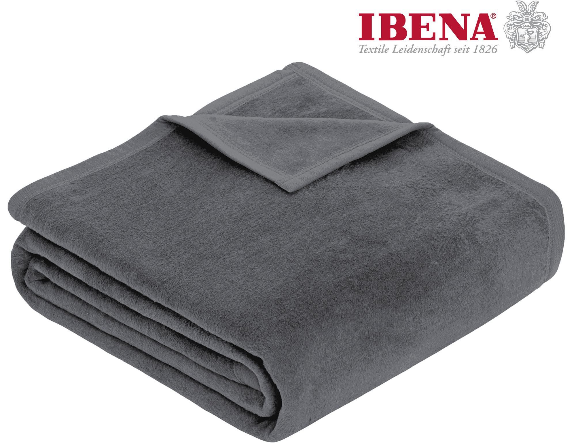 Wohndecke Luxus, IBENA, verschiedene Größen, uni, Kuscheldecke, Premium, made in Europe!