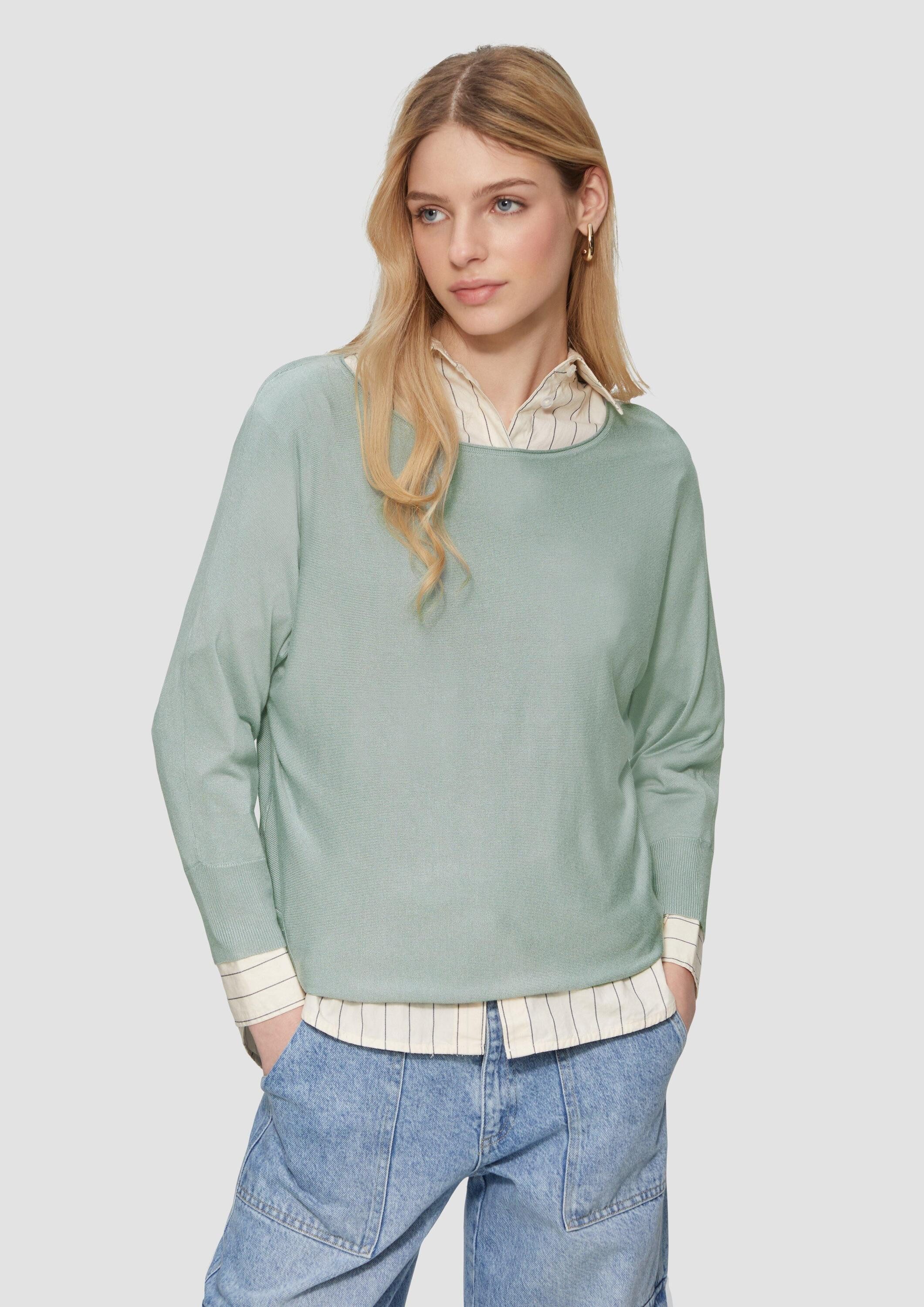 QS Longpullover Strickpullover Strickpullover mit Fledermausärmeln günstig online kaufen