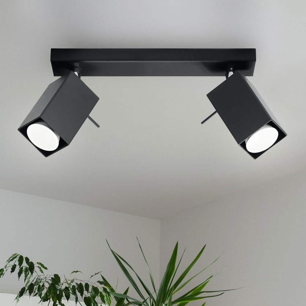 SOLLUX lighting LED Deckenspot, Leuchtmittel nicht inklusive, Deckenleuchte Spotstrahler 2 flammig Deckenspot Spotlampe Deckenlampe